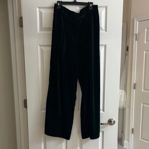 Bloomingdale's Emerald Velvet Wide-Leg Pants